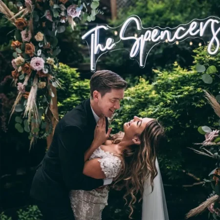 Custom Neon Wedding Sign Last Name